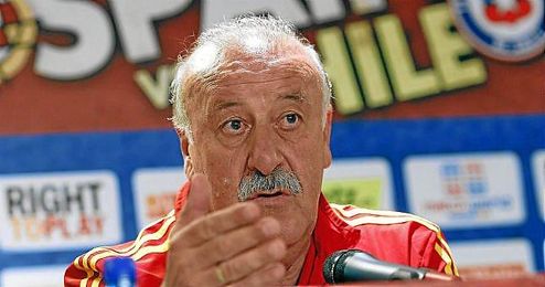 Vicente del Bosque durante una rueda de prensa. Vicente del Bosque durante una rueda de prensa.