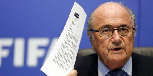 Blatter durante una rueda de prensa. Blatter durante una rueda de prensa.