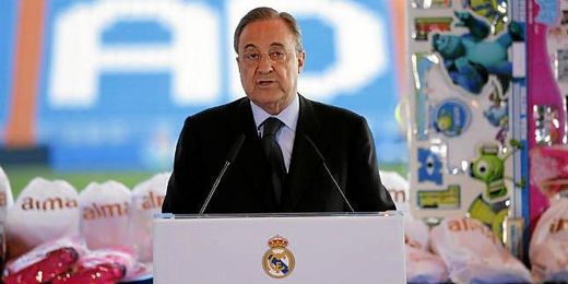 El presidente del Real Madrid, Florentino Pérez, durante un acto en el Santiago Bernabeu. El presidente del Real Madrid, Florentino Pérez, durante un acto en el Santiago Bernabeu.