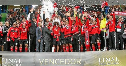 Celebración de los jugadores del Benfica. Celebración de los jugadores del Benfica.
