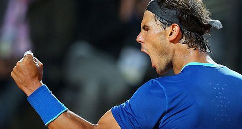 Nadal celebra un punto en su encuentro ante Dimitrov. Nadal celebra un punto en su encuentro ante Dimitrov.