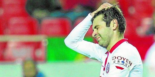 Rusescu, como sevillista. Rusescu, como sevillista.