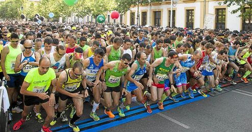 Momento de la salida de la carrera. Momento de la salida de la carrera.