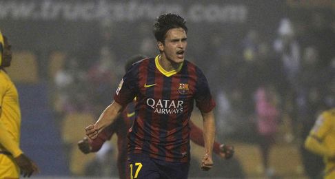 Denis Suárez celebra un gol con el filial blaugrana. Denis Suárez celebra un gol con el filial blaugrana.