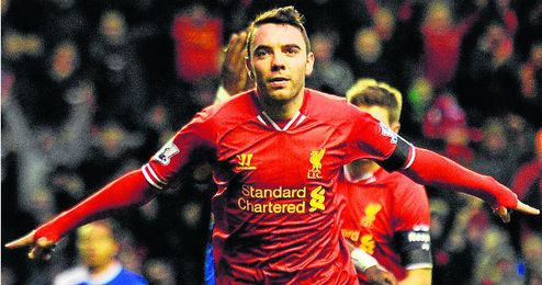 Iago Aspas celebra uno de los pocos goles que ha marcado en Anfield Iago Aspas celebra uno de los pocos goles que ha marcado en Anfield