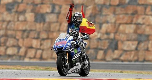 Lorenzo celebrando su última victoria en el GP de Aragón Lorenzo celebrando su última victoria en el GP de Aragón