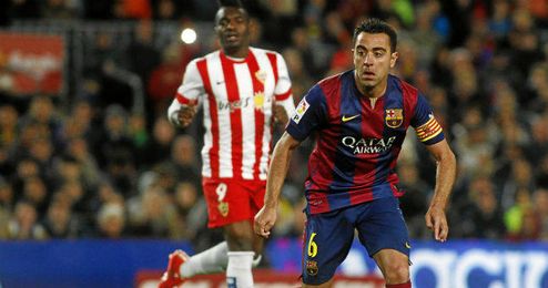El capitán del Barcelona en un partido contra el Almería. El capitán del Barcelona en un partido contra el Almería.