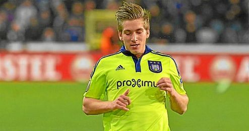 Praet, en un partido de Europa League con el Anderlecht. Praet, en un partido de Europa League con el Anderlecht.