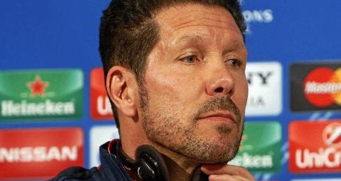 Simeone, en la rueda de prensa previa al duelo con el Bayern. Simeone, en la rueda de prensa previa al duelo con el Bayern.