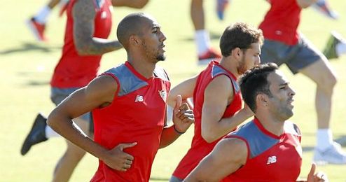 Steven N´Zonzi entrenando con el Sevilla el pasado verano. Steven N´Zonzi entrenando con el Sevilla el pasado verano.