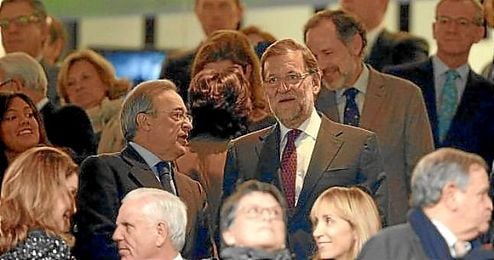 Mariano Rajoy, junto a Florentino Pérez. Mariano Rajoy, junto a Florentino Pérez.