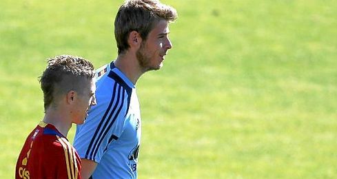 De Gea con Muniain en un entrenamiento con la Sub-21. De Gea con Muniain en un entrenamiento con la Sub-21.