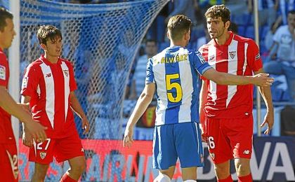 Fazio, en el partido ante el Espanyol en Cornellà-El Prat. Fazio, en el partido ante el Espanyol en Cornellà-El Prat.