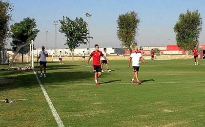 Vietto, junto a Desio, en la Ciudad Deportiva José Ramón Cisneros. Vietto, junto a Desio, en la Ciudad Deportiva José Ramón Cisneros.
