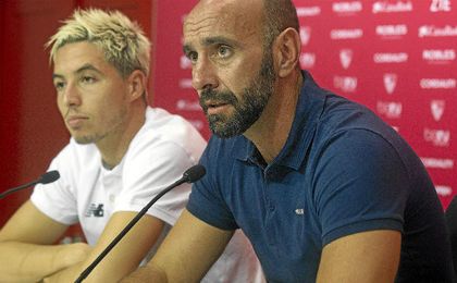 Monchi, en la presentación de Nasri. Monchi, en la presentación de Nasri.