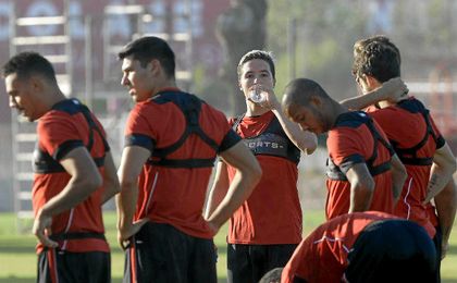 Samir Nasri, durante la sesión de ayer. Samir Nasri, durante la sesión de ayer.