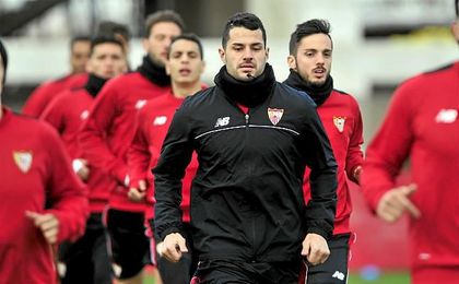 El atacante canario durante un entrenamiento. El atacante canario durante un entrenamiento.