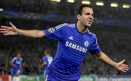Fàbregas celebra su partido 300 de Premier League con gol Fàbregas celebra su partido 300 de Premier League con gol