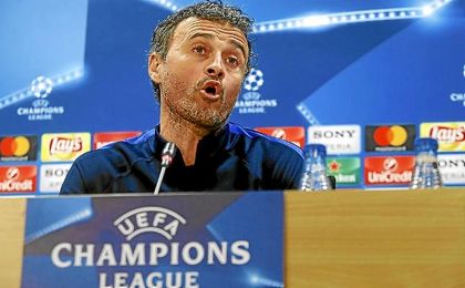 Luis Enrique, técnico del Barcelona, en sala de prensa. Luis Enrique, técnico del Barcelona, en sala de prensa.