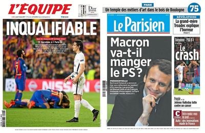 La prensa francesa critica al PSG tras su eliminación en Champions. La prensa francesa critica al PSG tras su eliminación en Champions.