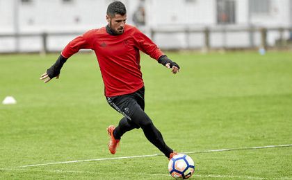 Fran Mérida durante un entrenamiento en Tajonar. Fran Mérida durante un entrenamiento en Tajonar.