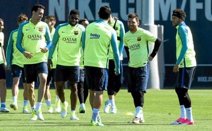 Entrenamiento del Barcelona previo al choque ante el Sevilla. Entrenamiento del Barcelona previo al choque ante el Sevilla.