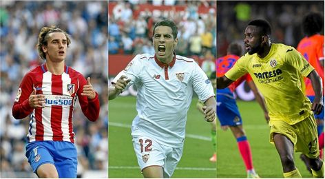 Griezmann, Ben Yedder y Bakambu, los goleadores de Atlético, Sevilla y Villarreal. Griezmann, Ben Yedder y Bakambu, los goleadores de Atlético, Sevilla y Villarreal.