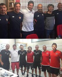 Berizzo y Setién recibieron a los expedicionarios de Newell´s. Berizzo y Setién recibieron a los expedicionarios de Newell´s.