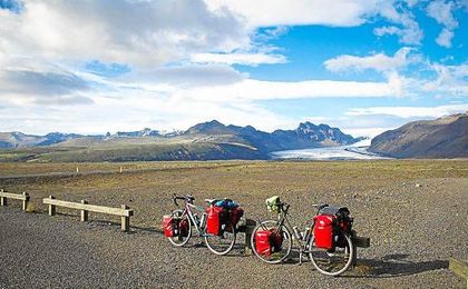 Fotografía de las bicicletas de Merche y Fabrizio durante su etapa en Islandia Fotografía de las bicicletas de Merche y Fabrizio durante su etapa en Islandia