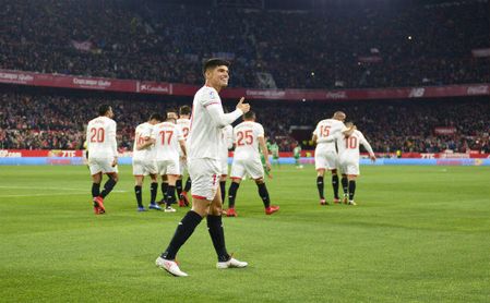 Joaquín Correa celebra el gol conseguido contra el Leganés en el Sánchez-Pizjuán. Joaquín Correa celebra el gol conseguido contra el Leganés en el Sánchez-Pizjuán.