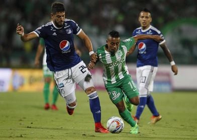 Uruguayo De los Santos da el triunfo a Millonarios en la Liga colombiana Uruguayo De los Santos da el triunfo a Millonarios en la Liga colombiana