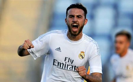Borja Mayoral celebra un gol con el Real Madrid Castilla. Borja Mayoral celebra un gol con el Real Madrid Castilla.