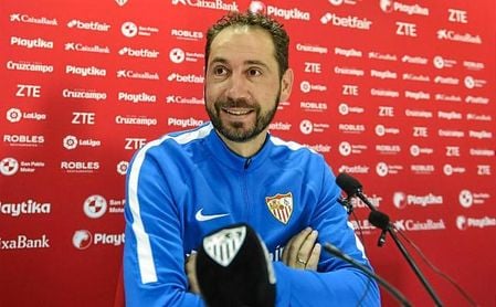 Pablo Machín, en rueda de prensa. Pablo Machín, en rueda de prensa.