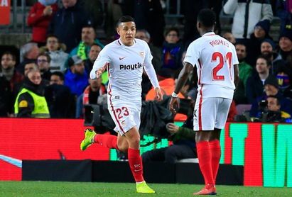 Arana celebra su gol marcado al Barça en Copa. Arana celebra su gol marcado al Barça en Copa.