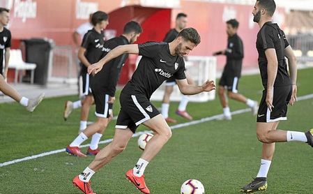 Imagen del entrenamiento de este martes. Imagen del entrenamiento de este martes.