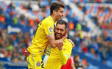 Borja Iglesias celebra un gol con el Espanyol. Borja Iglesias celebra un gol con el Espanyol.