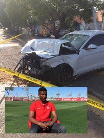 sí ha quedado el coche de Joao Maleck tras el accidente. sí ha quedado el coche de Joao Maleck tras el accidente.
