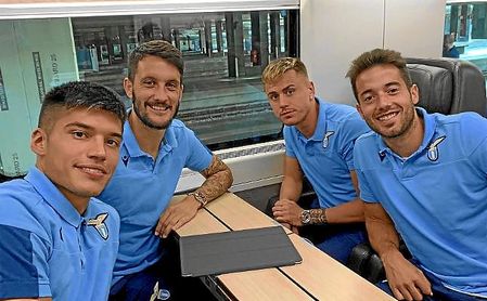 Luis Alberto, junto a Correa, Yoni y Patric. Luis Alberto, junto a Correa, Yoni y Patric.