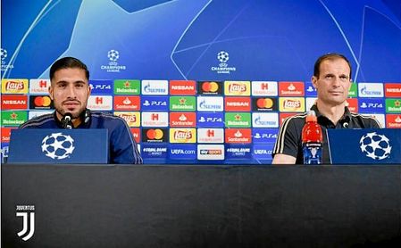 Emre Can y Allegri en una previa de Champions Emre Can y Allegri en una previa de Champions