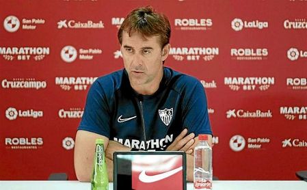 Julen Lopetegui, en la sala de prensa. Julen Lopetegui, en la sala de prensa.