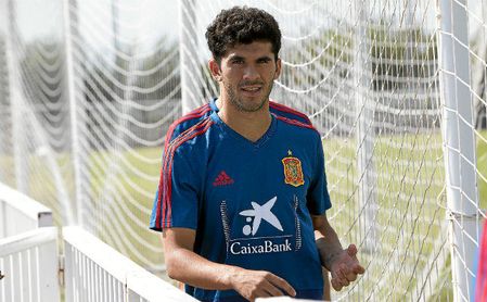 Aleñá, en una concentración reciente con la selección sub 21. Aleñá, en una concentración reciente con la selección sub 21.