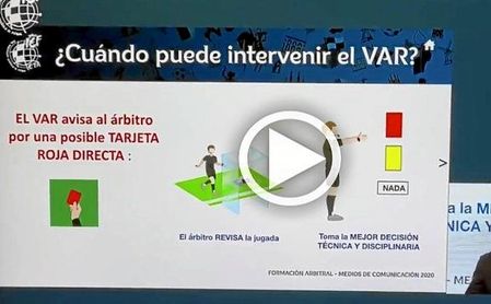Velasco Carballo explica la polémica del VAR durante el Sevilla FC-Espanyol. Velasco Carballo explica la polémica del VAR durante el Sevilla FC-Espanyol.
