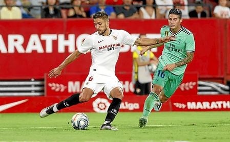 Carriço, en el partido contra el Real Madrid en el Sánchez-Pizjuán. Carriço, en el partido contra el Real Madrid en el Sánchez-Pizjuán.