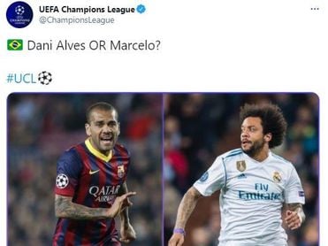 ¿Dani Alves o Marcelo? La repuesta de ambos que ha logrado unir Twitter. ¿Dani Alves o Marcelo? La repuesta de ambos que ha logrado unir Twitter.