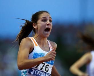La velocista sevillana Maribel Pérez, "muy contenta" por batir una de las plusmarcas más antiguas del atletismo español